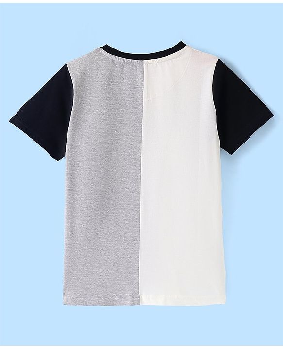 Pine Kids Cotton Knit Half Sleeves T-Shirt with Text Print - Multicolour