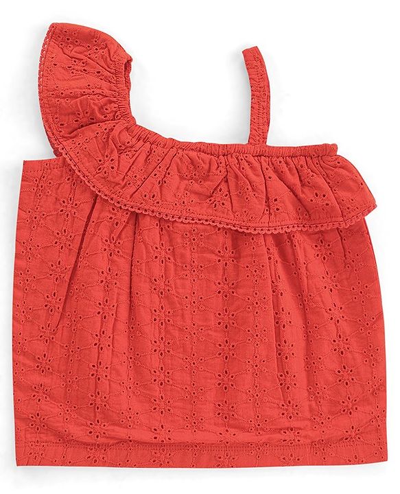 Babyhug 100% Cotton Knit Sleeveless Top & Skirt Set Floral Print- Multicolor