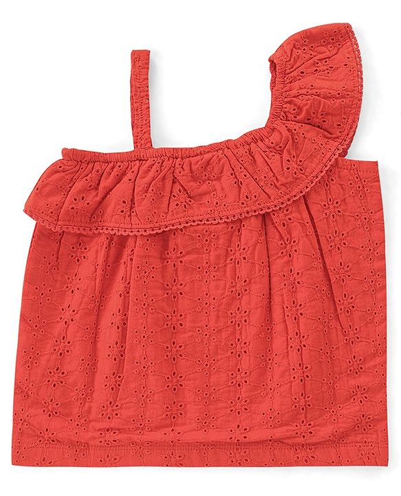 Babyhug 100% Cotton Knit Sleeveless Top & Skirt Set Floral Print- Multicolor