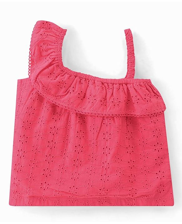 Babyhug 100% Cotton Knit Sleeveless Top & Skirt Set Floral Print- Multicolor