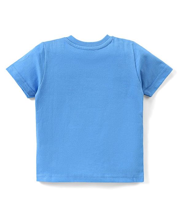 Babyhug Single Jersey Knit Half Sleeves Nightsuit Doctor Print - Blue