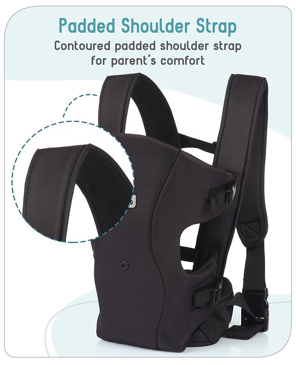 Babyhug  Elegant 3-in-1 Baby Carrier: Lightweight, Breathable fabric, Ergonomic design, Padded straps, Waist belt, 3 carry positions (inward, outward, back), Adjustable seat, Washable cover, Supports up to 15 kg- Grey