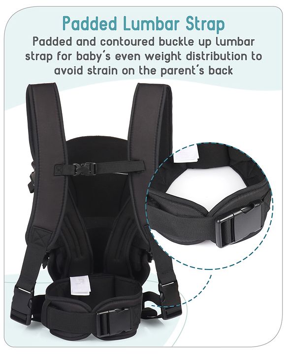 Babyhug  Elegant 3-in-1 Baby Carrier: Lightweight, Breathable fabric, Ergonomic design, Padded straps, Waist belt, 3 carry positions (inward, outward, back), Adjustable seat, Washable cover, Supports up to 15 kg- Grey