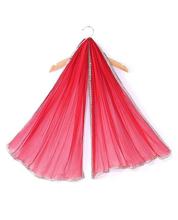 Babyhug Woven Sleeveles Brocade Choli with Lehenga and Dupatta Set -Red