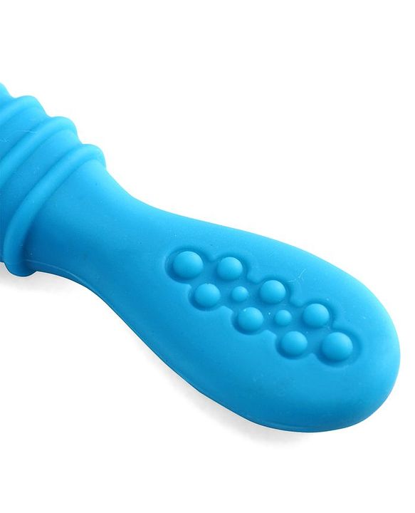 Babyhug Silicone Spoon with Flexible Soft Tip - Green & Blue