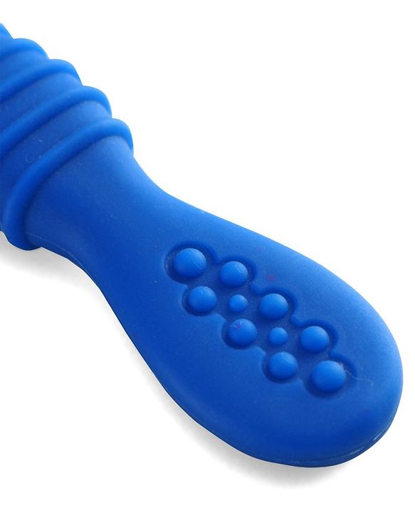Babyhug Silicone Spoon with Flexible Soft Tip - Green & Blue