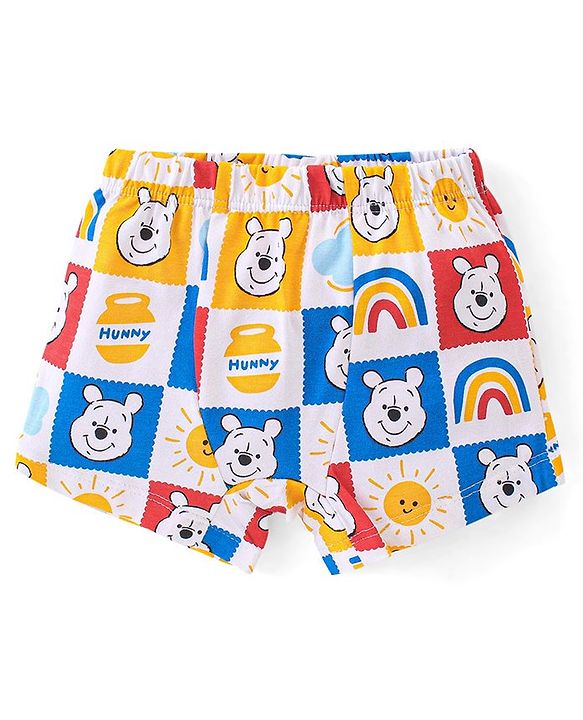 Babyhug Disney Single Jersey Knit Briefs With Winnie The Pooh Graphics Pack Of 3 - Yellow Blue & White