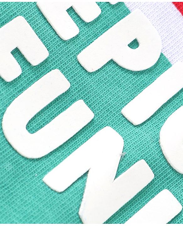 Babyhug Cotton Knit Half Sleeves Polo Striped T-Shirt with Text Print - Multicolour