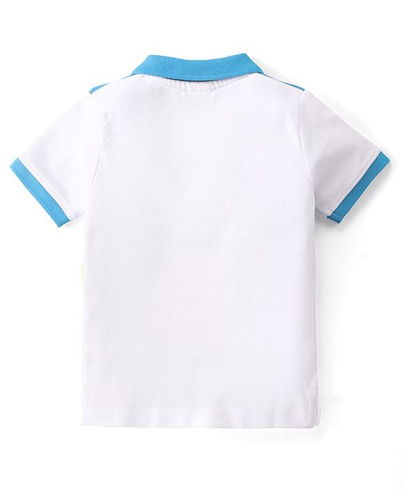Babyhug Cotton Half Sleeves Cut & Sew Polo T-Shirt With Embroidery - Multicolor