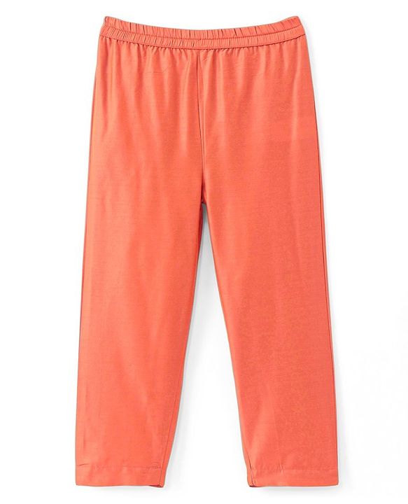 Babyhug Woven Full Sleeves Solid Kurta Pyjama Set With Mirror Embroided Jacket  -Orange