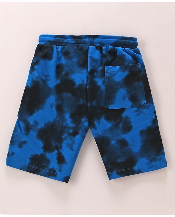 Pine Kids Disney Terry Above Knee Length Tie & Dye Shorts With Lion King Graphics - Blue