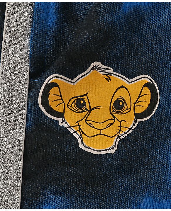 Pine Kids Disney Terry Above Knee Length Tie & Dye Shorts With Lion King Graphics - Blue