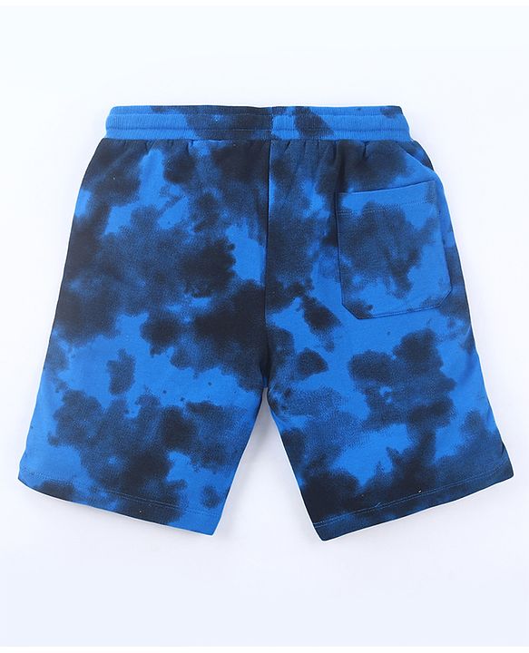 Pine Kids Disney Terry Above Knee Length Tie & Dye Shorts With Lion King Graphics - Blue