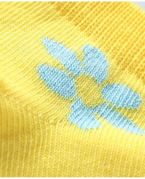 Pine Kids Cotton Spandex Knit Ankle Length Socks with Floral Design Pack Of 3 - Snow White