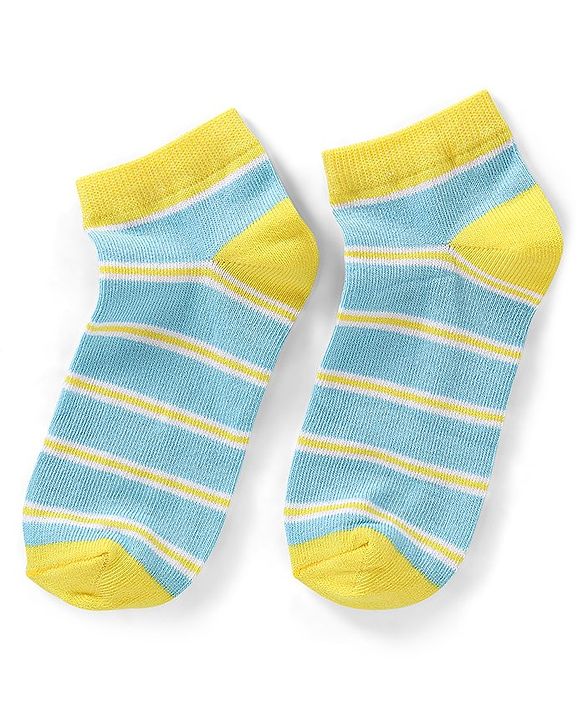 Pine Kids Cotton Spandex Knit Ankle Length Socks with Floral Design Pack Of 3 - Snow White