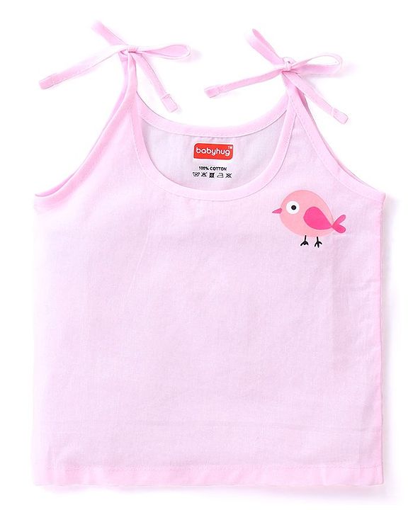 Babyhug 100% Cotton Woven Sleeveless Polka Dots & Birdy Printed  Tie Knot Jhabla Pack of 3 - Pink & White