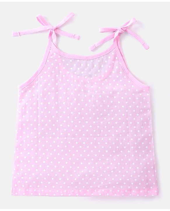 Babyhug 100% Cotton Woven Sleeveless Polka Dots & Birdy Printed  Tie Knot Jhabla Pack of 3 - Pink & White