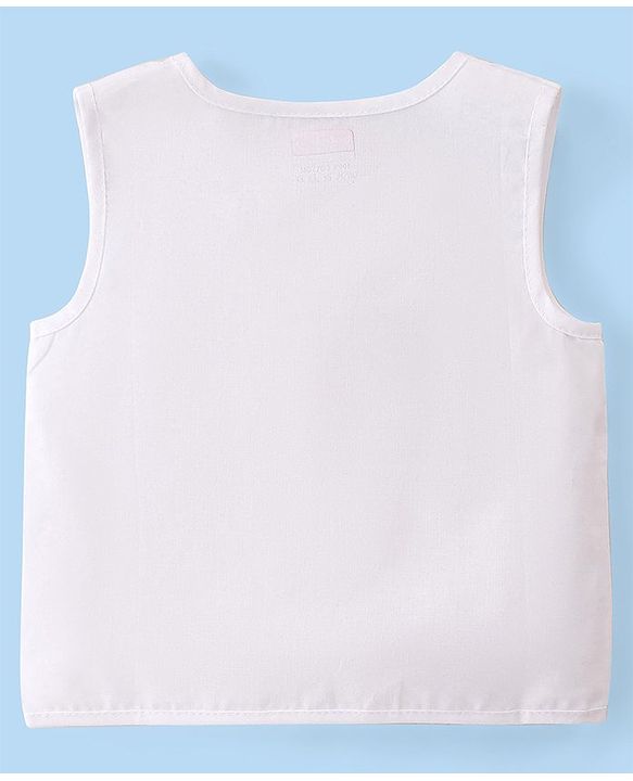 Babyhug 100% Cotton Woven Sleeveless Front Open Jhablas Solid Colour Pack Of 3 - Multicolor