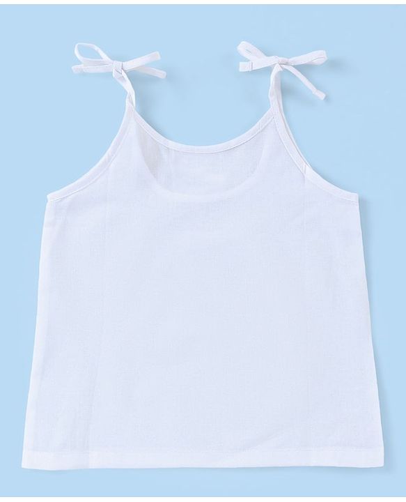 Babyhug 100% Cotton Woven Sleeveless Solid Color Tie Knot Vest Pack of 5 - White