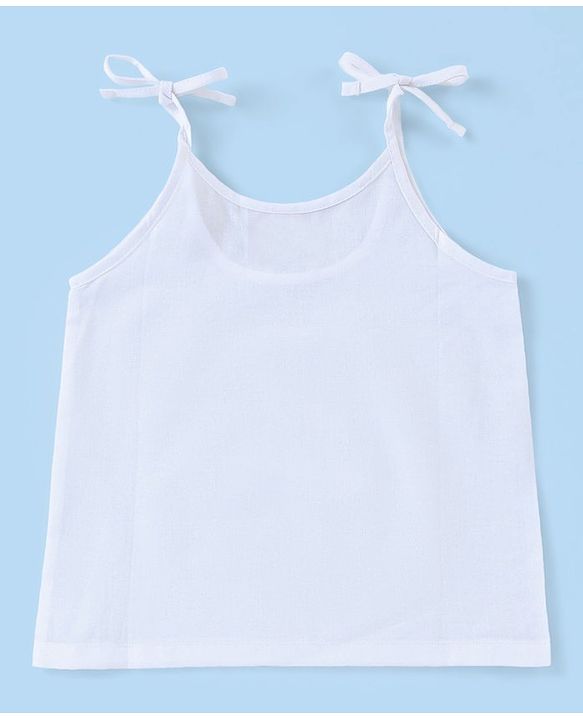 Babyhug 100% Cotton Woven Sleeveless Solid Color Tie Knot Vest Pack of 5 - White