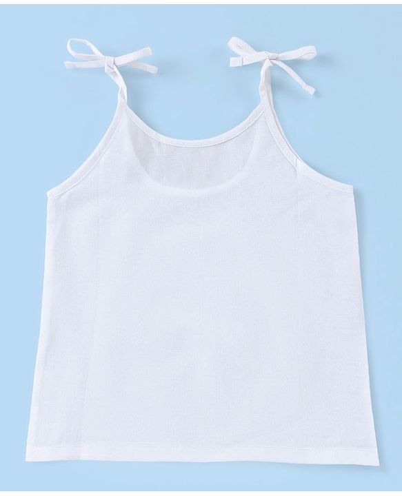 Babyhug 100% Cotton Woven Sleeveless Solid Color Tie Knot Vest Pack of 5 - White