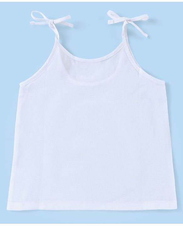 Babyhug 100% Cotton Woven Sleeveless Solid Color Tie Knot Vest Pack of 5 - White