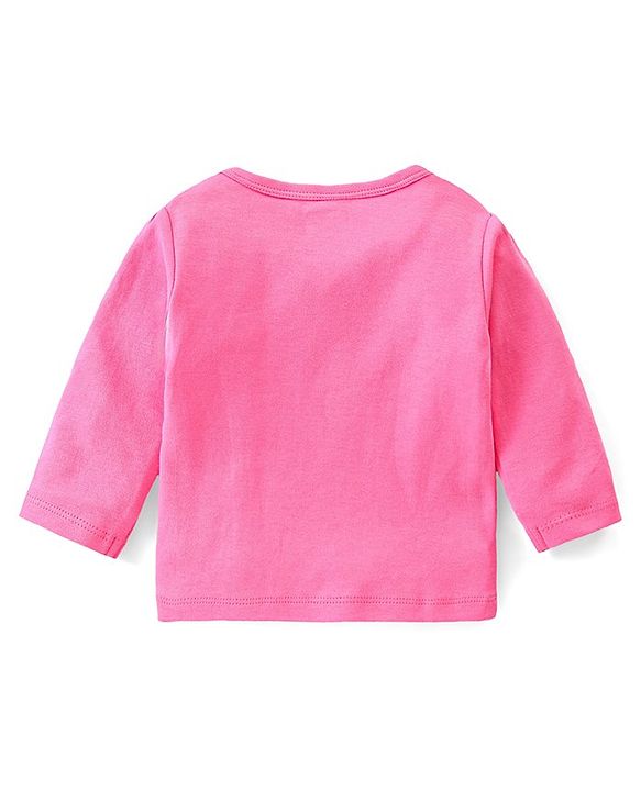 Babyhug 100% Cotton Knit Full Sleeves Checks & Floral Printed Front Open Vests Pack of 2 - Purple & Pink