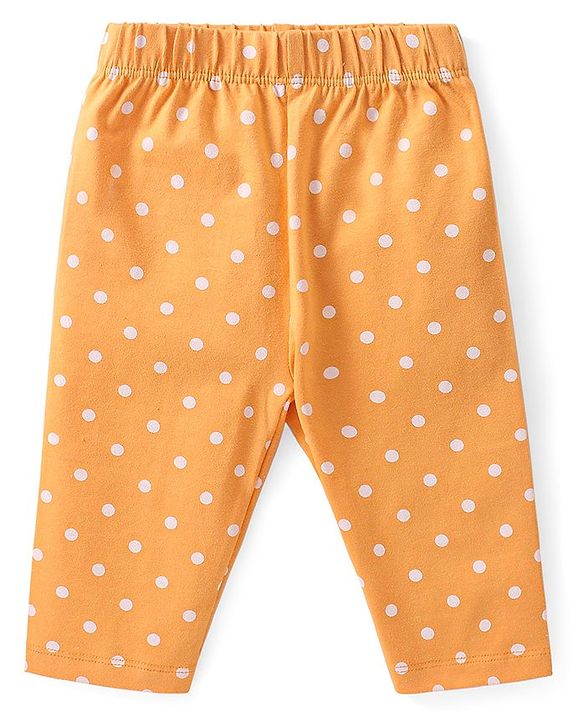 Babyhug Cotton  Lycra Knit Three Fourth Leggings  Floral Print Pack of 3 -Pink Purple & Yellow