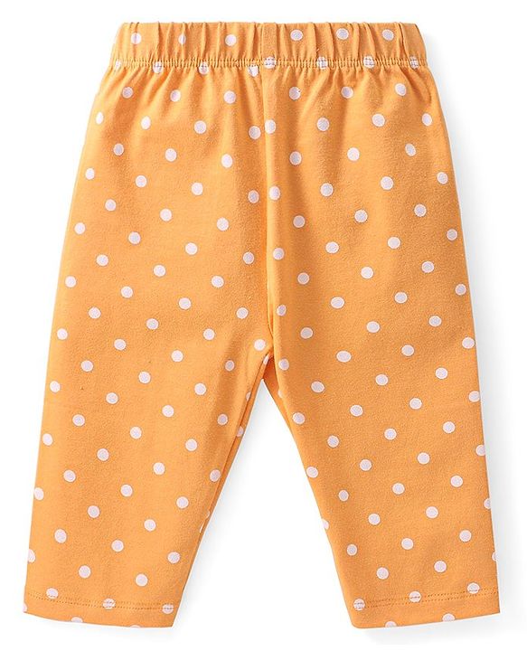 Babyhug Cotton  Lycra Knit Three Fourth Leggings  Floral Print Pack of 3 -Pink Purple & Yellow