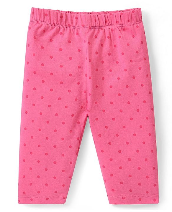 Babyhug Cotton Lycra Three Fourth Leggings Fruits & Floral Print Pack of 3 - Multicolour