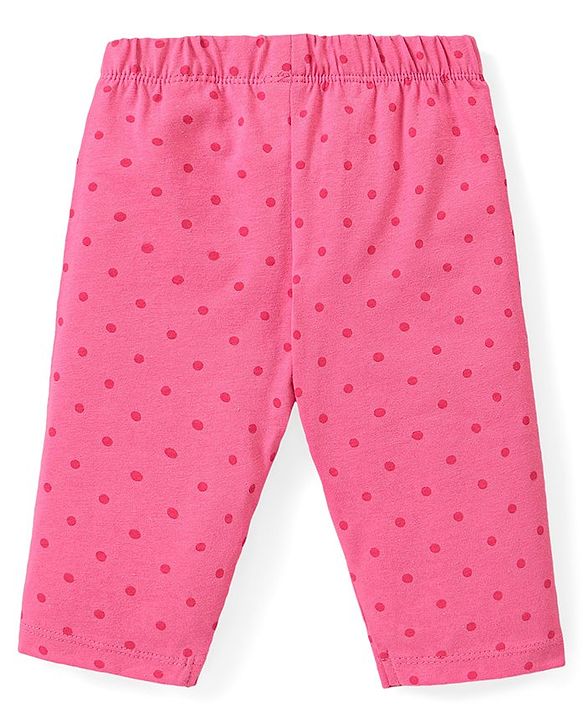 Babyhug Cotton Lycra Three Fourth Leggings Fruits & Floral Print Pack of 3 - Multicolour
