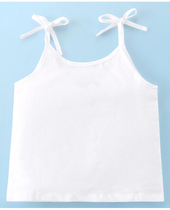 Babyhug 100% Cotton Woven Sleeveless Solid Color Tie Knot Vest Pack of 5 - White