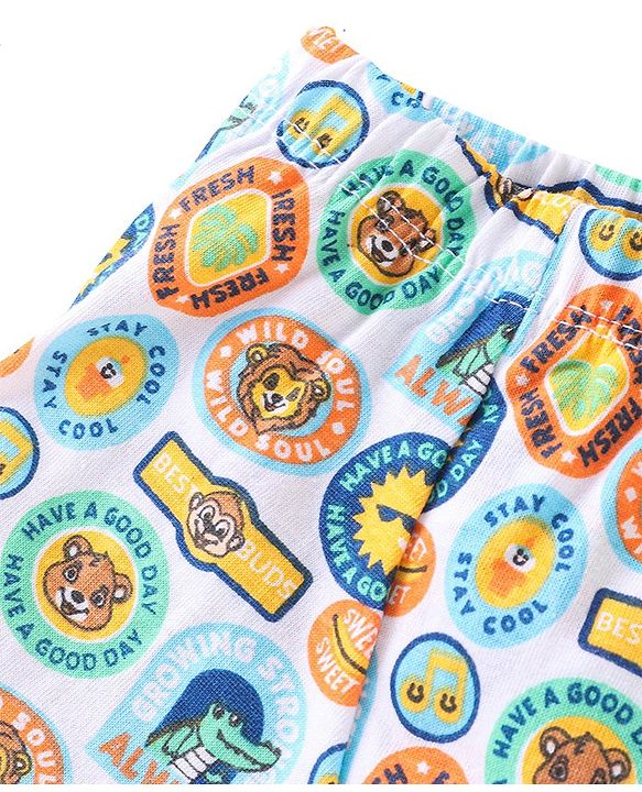 Babyhug 100% Cotton Antibacterial Trunks Crocodile Print Pack of 3 - Orange & Blue