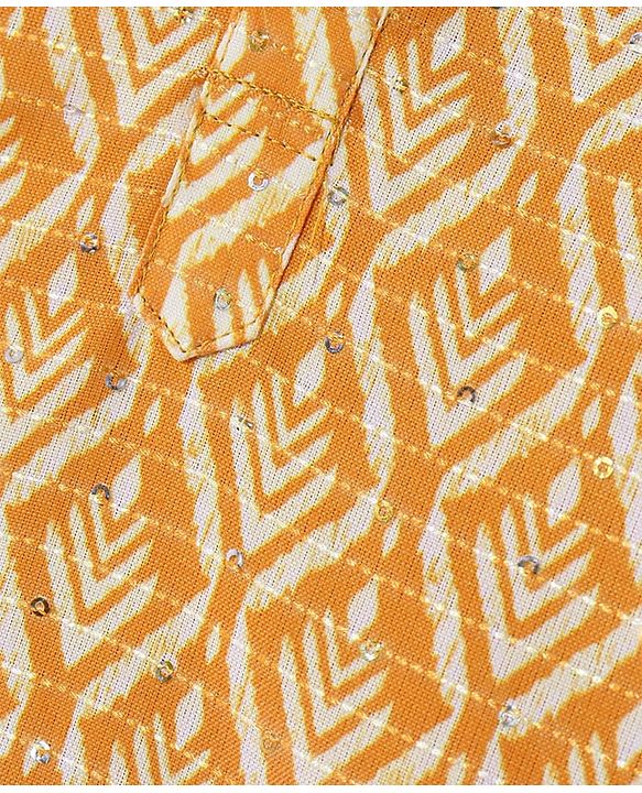 Babyhug Camrbic Sequenced Embroidered Full Sleeves Printed Kurta with Pyjama - Yellow