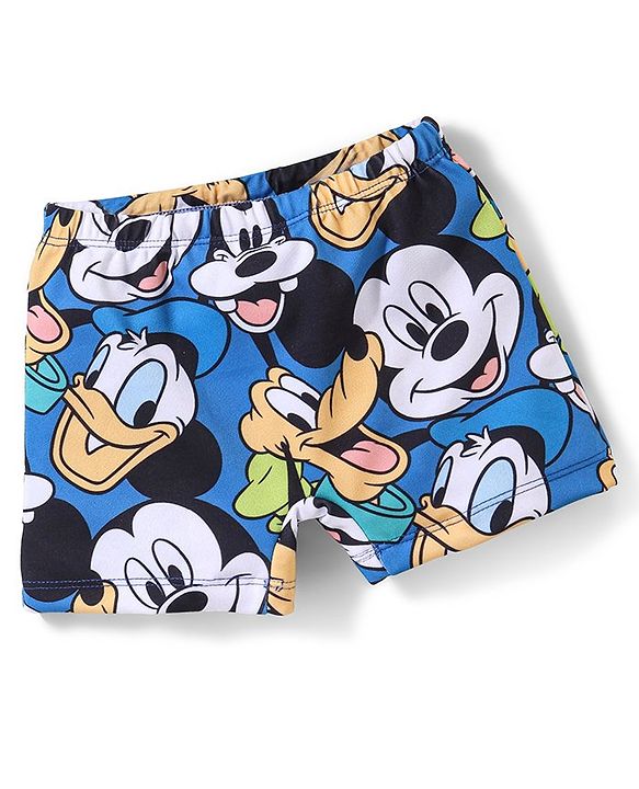 Babyhug  Disney Mickey Mouse Family Print Swimming Trunk - Blue