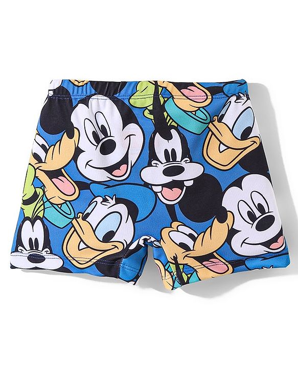 Babyhug  Disney Mickey Mouse Family Print Swimming Trunk - Blue
