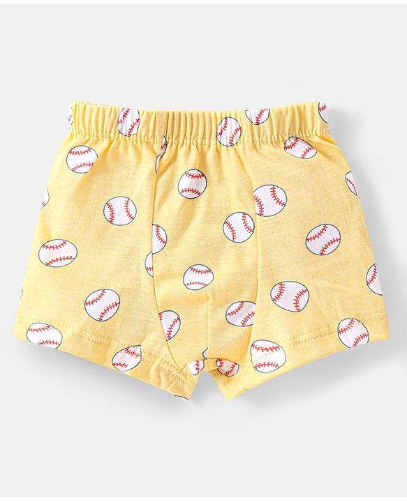 Babyhug 100% Cotton Trunk with Stripes & Baseball Print Pack Of 3 - Multicolor