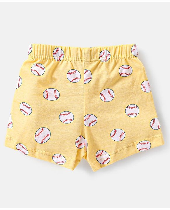Babyhug 100% Cotton Trunk with Stripes & Baseball Print Pack Of 3 - Multicolor