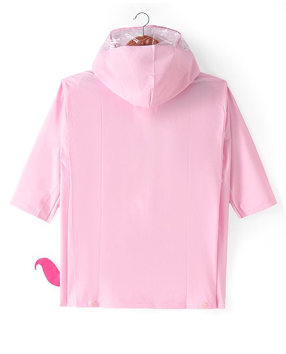 Babyhug Full Sleeves Below Knee Length Raincoat  Unicorn Print - Pink