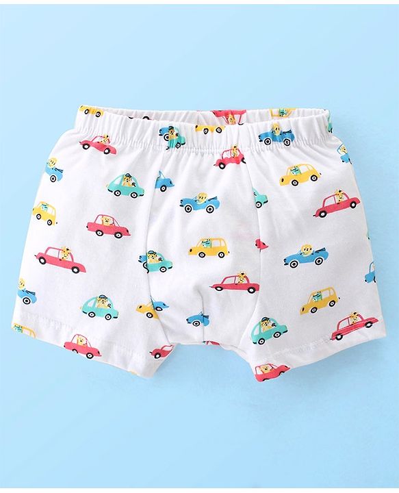 Babyhug 100% Cotton Knit Striped & Trunk Print Pack of 3 - Multicolour