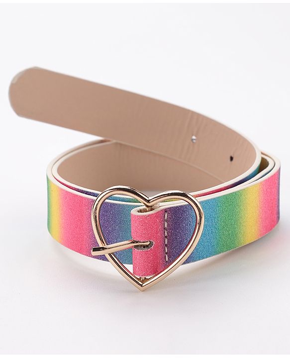 Pine Kids Belts with Heart Shaped Buckle Lock - Multicolour