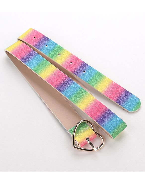 Pine Kids Belts with Heart Shaped Buckle Lock - Multicolour
