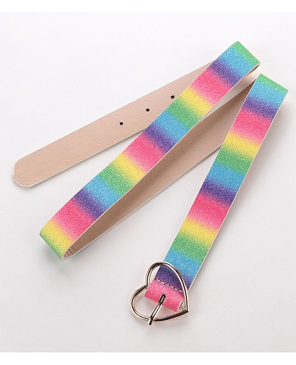 Pine Kids Belts with Heart Shaped Buckle Lock - Multicolour