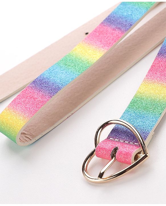 Pine Kids Belts with Heart Shaped Buckle Lock - Multicolour