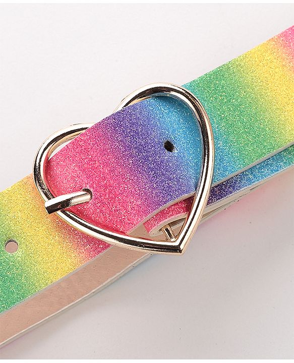 Pine Kids Belts with Heart Shaped Buckle Lock - Multicolour