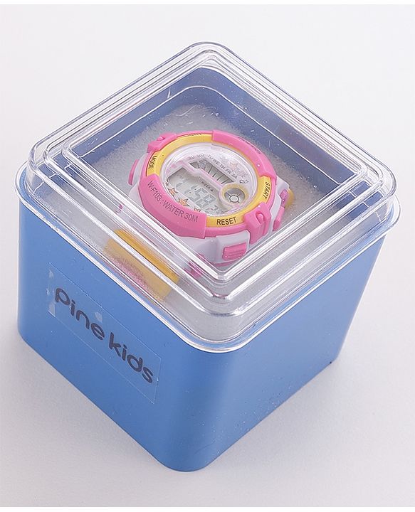 Pine Kids Free Size Digital Watch - Yellow