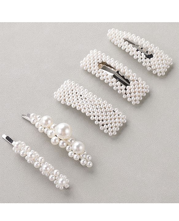 Pine Kids Hair Pins And Clips Pack of 5 - White