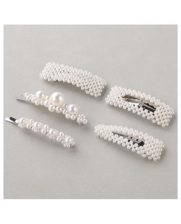 Pine Kids Hair Pins And Clips Pack of 5 - White