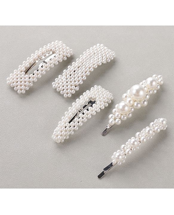 Pine Kids Hair Pins And Clips Pack of 5 - White