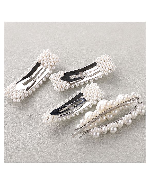 Pine Kids Hair Pins And Clips Pack of 5 - White
